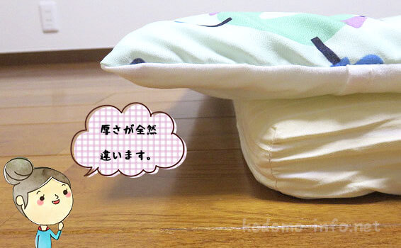 お昼寝用布団セットの厚さ