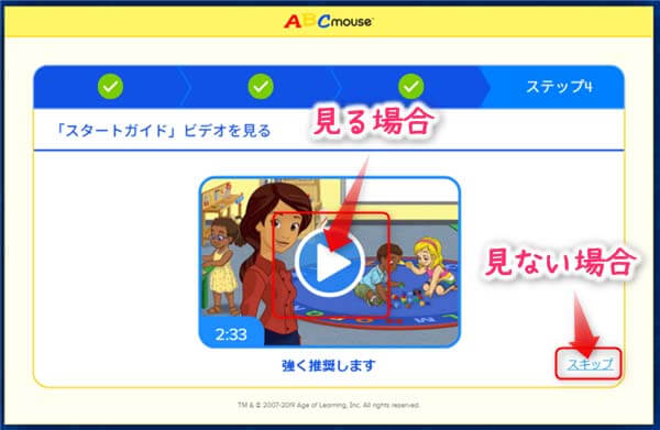 RakutenABCマウスの初回ログイン画面